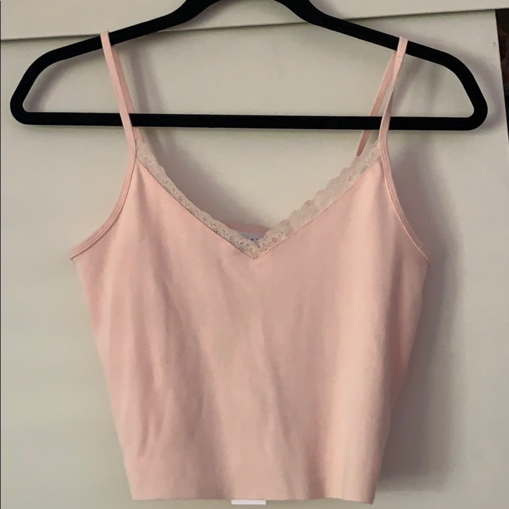 Pink Lace Crop Top